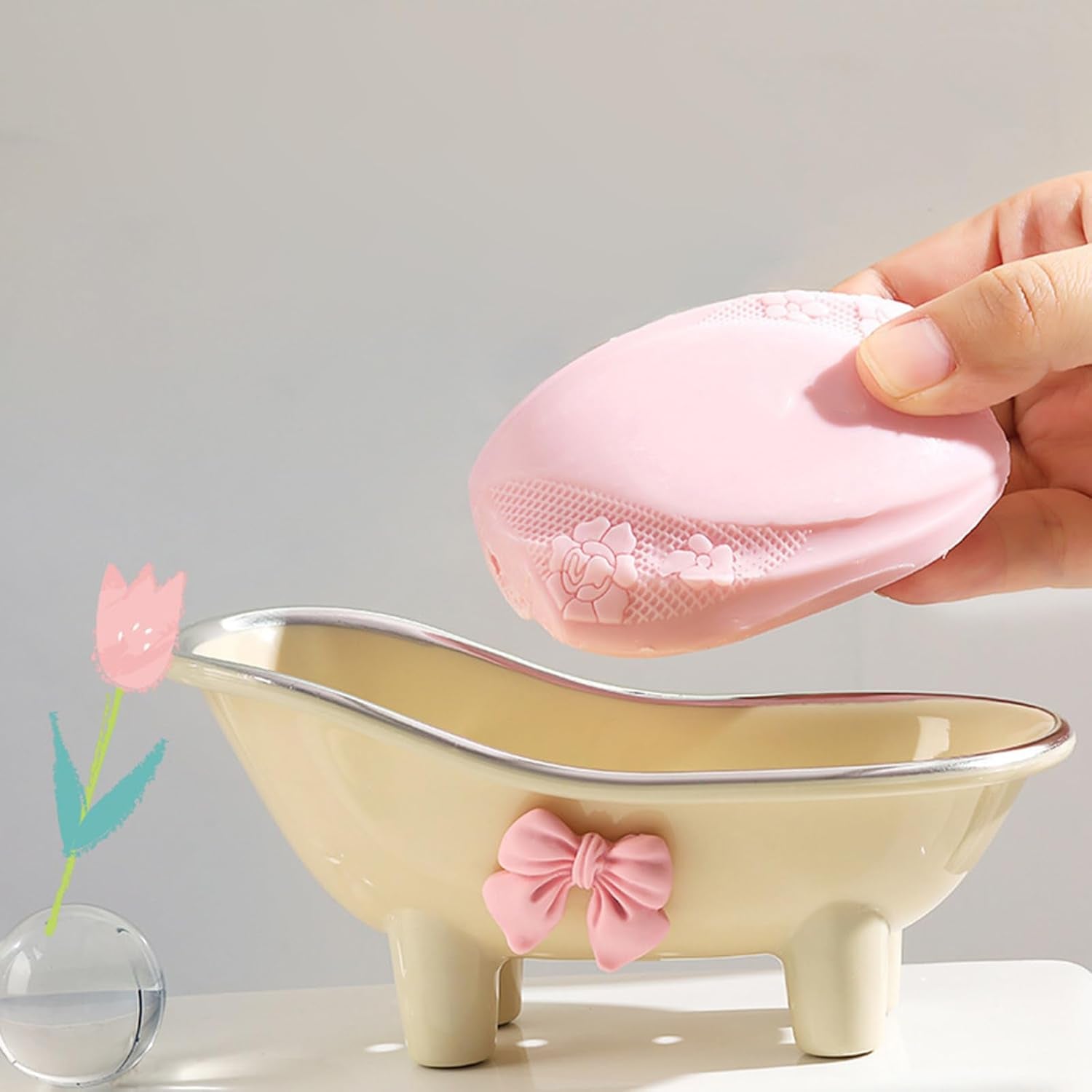 Dahlia Mini Bathtub Decor Soap & Beauty Tray