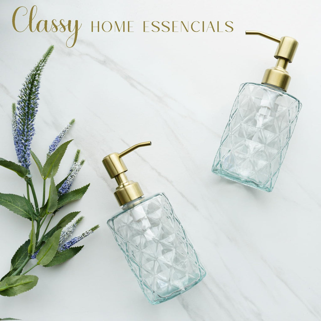 Dahlia Crystal Bloom Glass Soap Dispenser