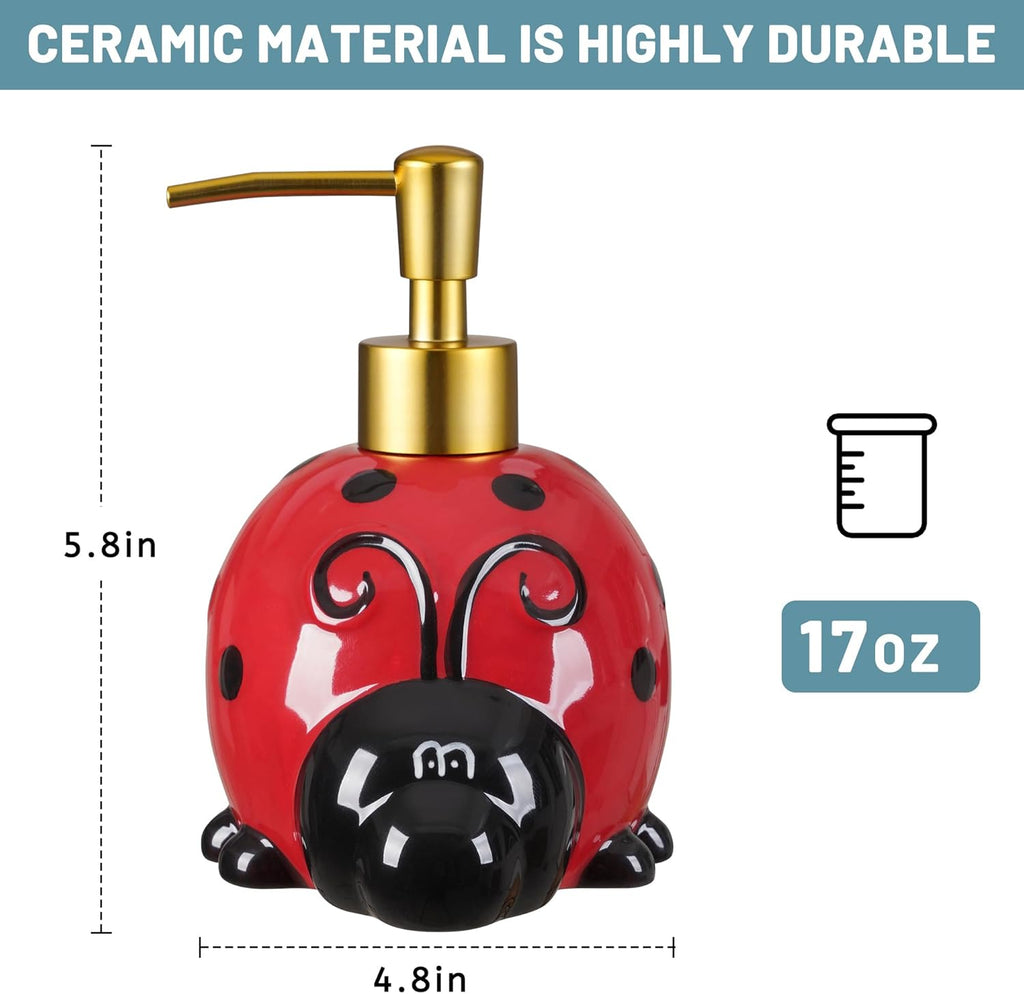 Charming Dahlia Ladybug Ceramic Dispenser