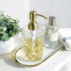 Dahlia Crystal Bloom Glass Soap Dispenser