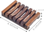 Dahlia Natural Wood Self-Draining Soap Dish 6 Pcs Set