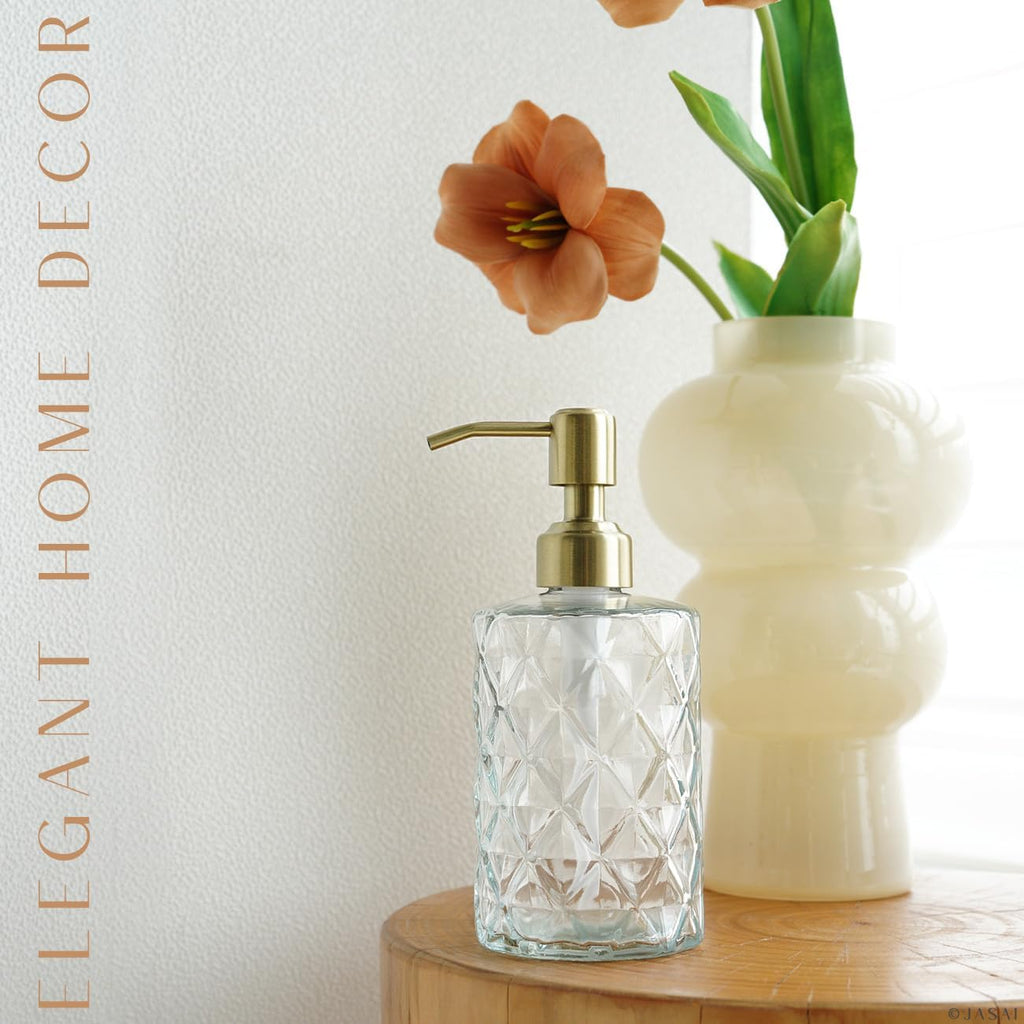Dahlia Crystal Bloom Glass Soap Dispenser