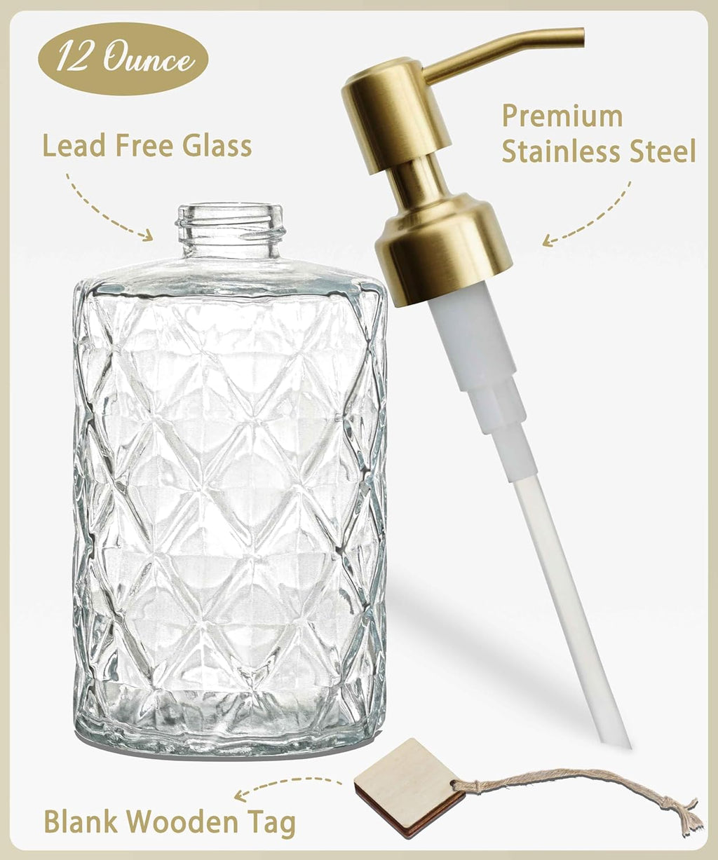 Dahlia Crystal Bloom Glass Soap Dispenser