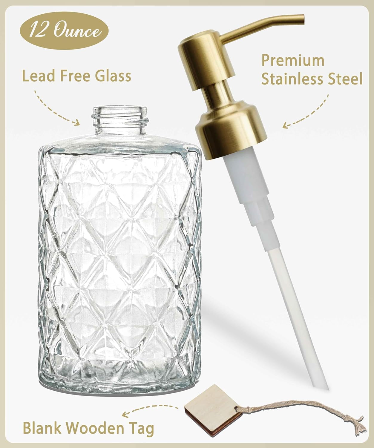 Dahlia Crystal Bloom Glass Soap Dispenser