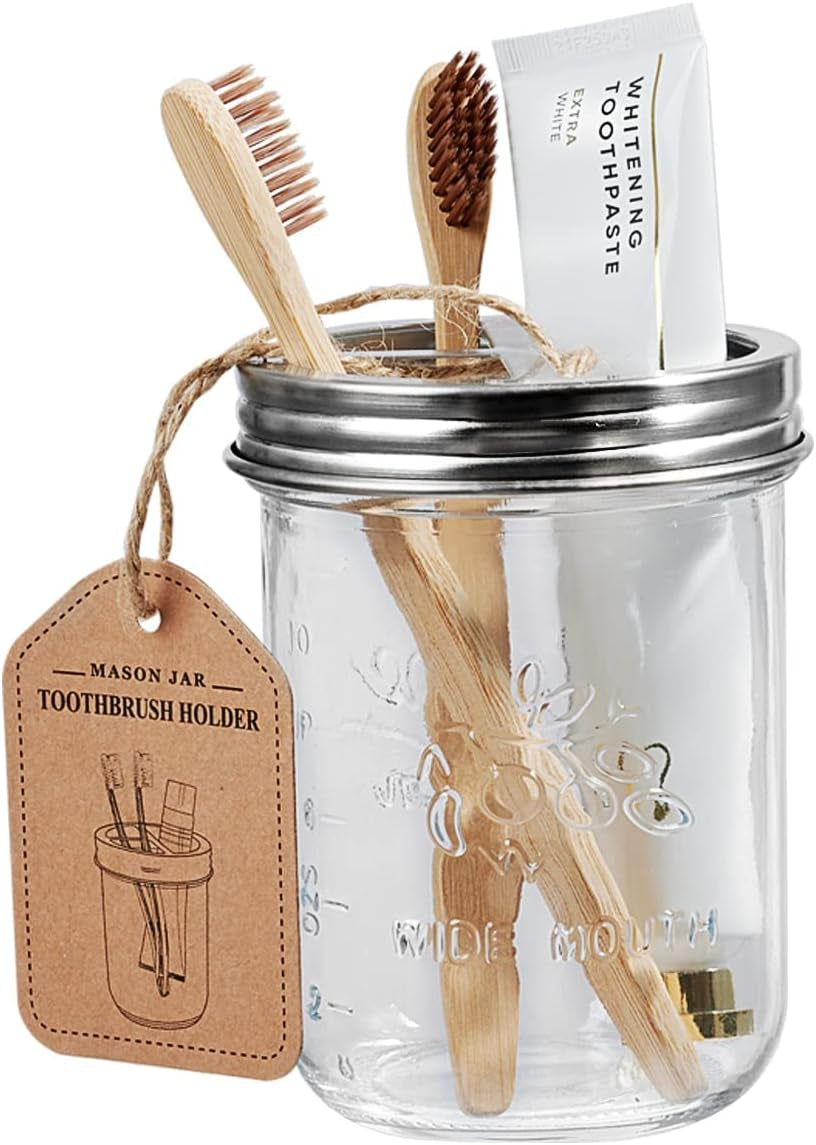 Charming Dahlia Mason Apothecary Bathroom Set (4 Pack)