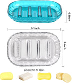 Dahlia Clear Minimal Soap Dish 2 Pack Set