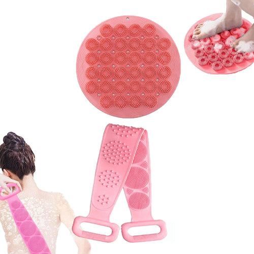 Blush Bloom Silicone Detachable Back and Feet Scrubber Set